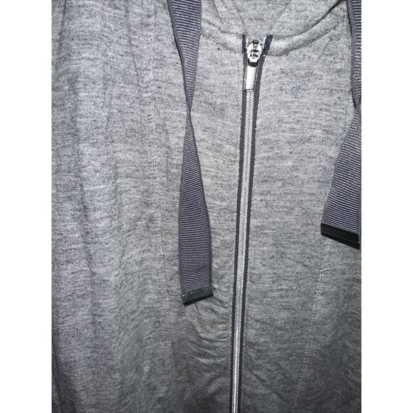 Athleta Lotus Vest Sleeveless Drawstring Hoodie‎ French Terry Grey Size Small - Picture 3 of 11